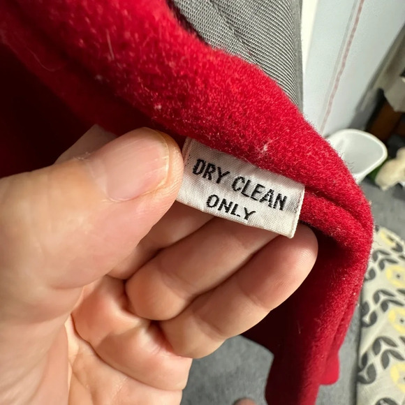 Vintage Braefair for Lord & Taylor gray trench coat with red interior/trim. Sz 4 - Picture 9 of 13